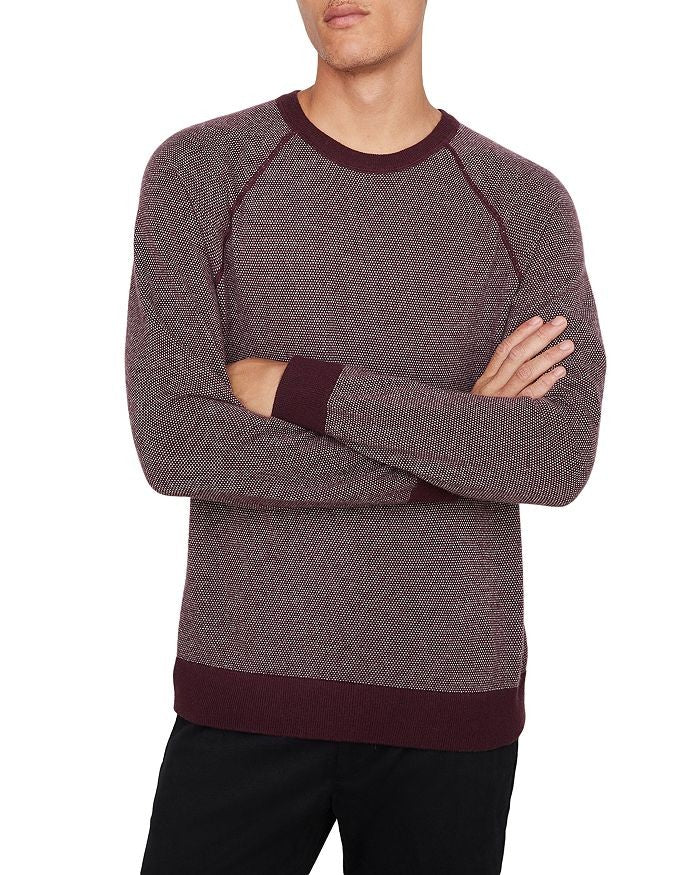 Translation missing: en.Vince Mens Birdseye Wool &amp; Cashmere Raglan Sweater in Deep Wine-XL