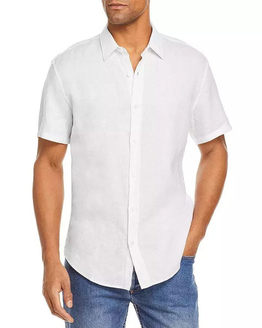Translation missing: en.The Men's Store at Major Dept. Store All Linen Regular Fit Shirt White-Small
