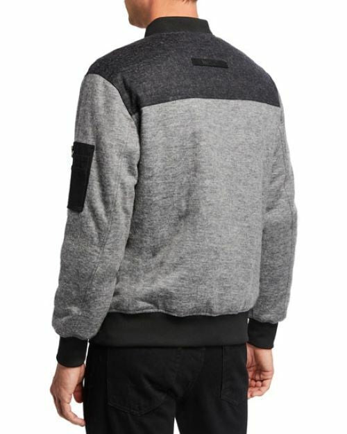 Translation missing: en.WeSC Men's Bomber Blocked Flannel Jacket Gray Multi Melange-Size Med