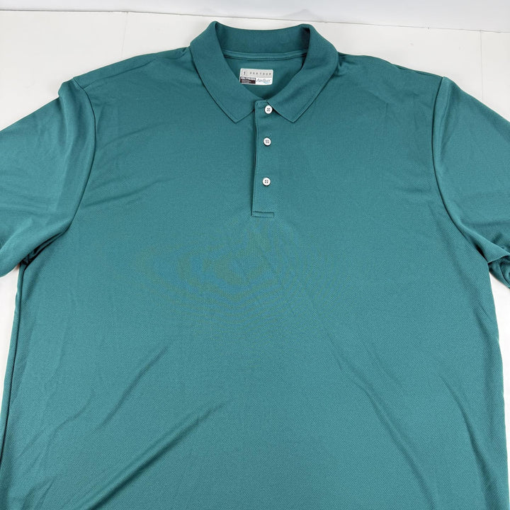 Translation missing: en.PGA TOUR  Airflux Regular-Fit Mesh Performance Golf Polo Shirt - Storm Green-2XL