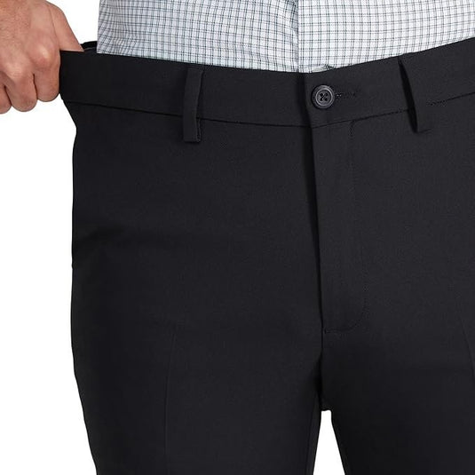 Translation missing: en.Haggar Men's Cool 18 Pro Slim-Fit 4-Way Stretch Moisture-Wick Pants Black-32x32