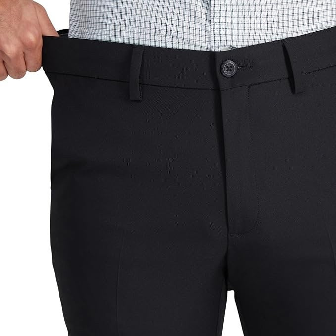 Translation missing: en.Haggar Men's Cool 18 Pro Slim-Fit 4-Way Stretch Moisture-Wick Pants Black-32x32