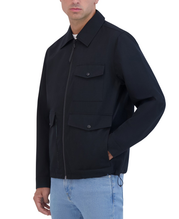 Translation missing: en.Robert Graham Men's Lightweight Textured Poly Utility Jacket Black-Small