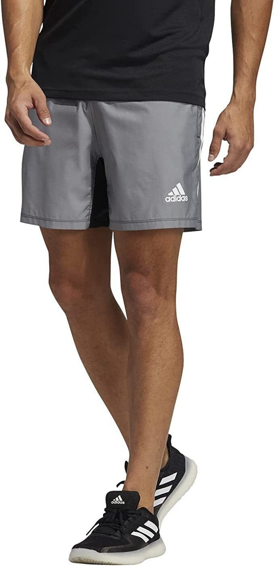 Translation missing: en.adidas Men's PrimeBlue Run For the Oceans 6" Shorts in Black Melange-2XL