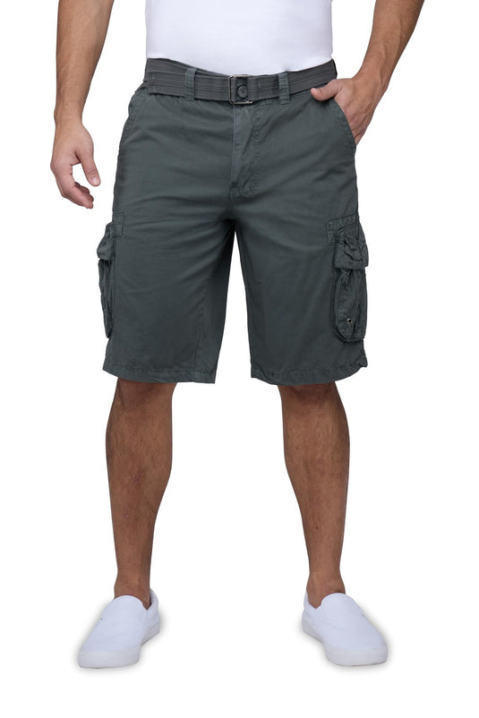 Translation missing: en.RAW X Men's Belted Classic Fit 12.5" Cotton Cargo Shorts Gray-34W
