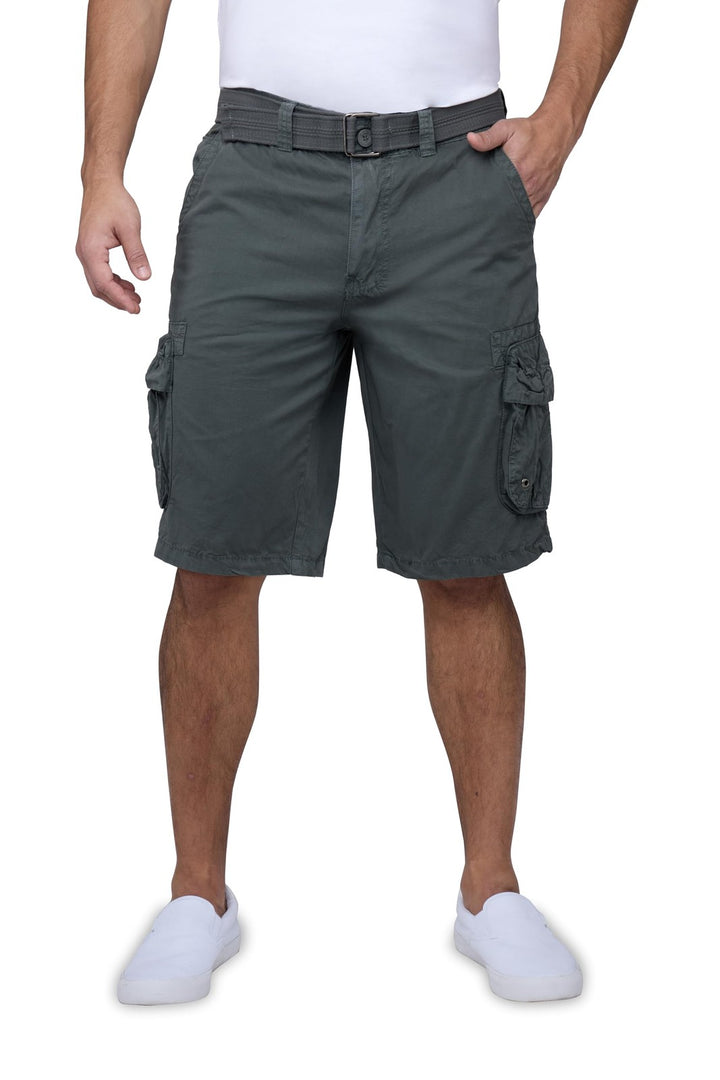 Translation missing: en.RAW X Men's Belted Classic Fit 12.5" Cotton Cargo Shorts Gray-34W