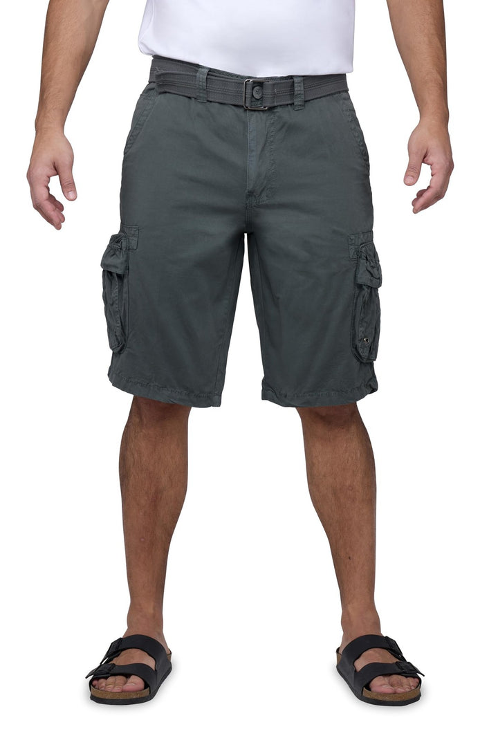 Translation missing: en.RAW X Men's Belted Classic Fit 12.5" Cotton Cargo Shorts Gray-34W