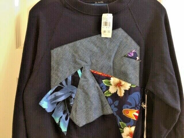 Translation missing: en.Atelier And Repairs Patch Front Sweatshirt Navy-Size Medium
