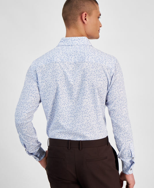Translation missing: en.Alfani Alfatech Dress Shirt Men's 14-14.5 32/33 Lt Blue 4 Way Stretch Geometric