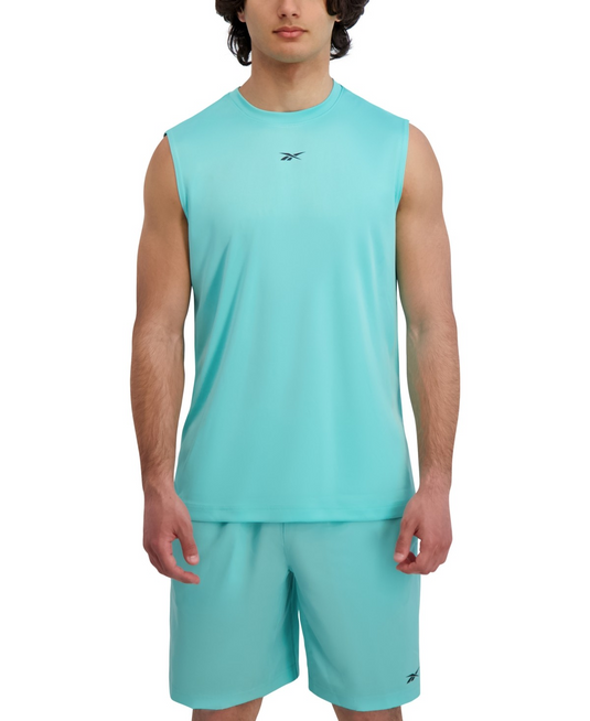 Translation missing: en.Reebok Men's Sleeveless Logo Tech Tank Top Aqua-Medium