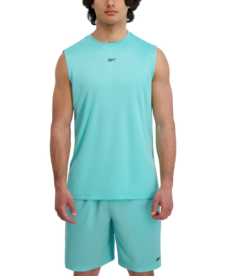 Translation missing: en.Reebok Men's Sleeveless Logo Tech Tank Top Aqua-Medium