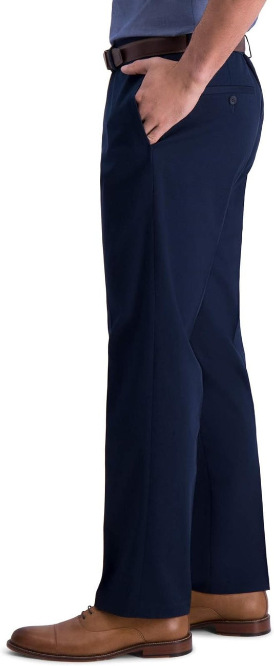 Translation missing: en.Haggar Mens Iron Free Premium Khaki Straight-Fit Flat-Front Pant Dk Navy-36x30