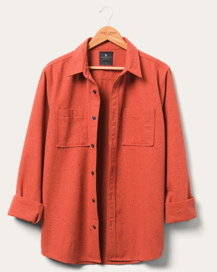 Translation missing: en.Junk Food Men's Gordy Flecked Long Sleeve Work Shirt in Siracha-Small