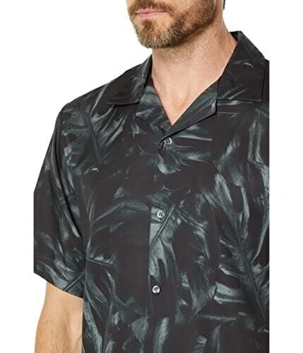Translation missing: en.Theory Men's Noll Bold Palm Print Camp Collar Shirt in Balsam Multi M0479518-Med
