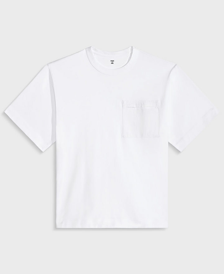 Translation missing: en.Mode of One Men's Short-Sleeve Relaxed-Fit Mixed Media T-Shirt Bright White-2XL