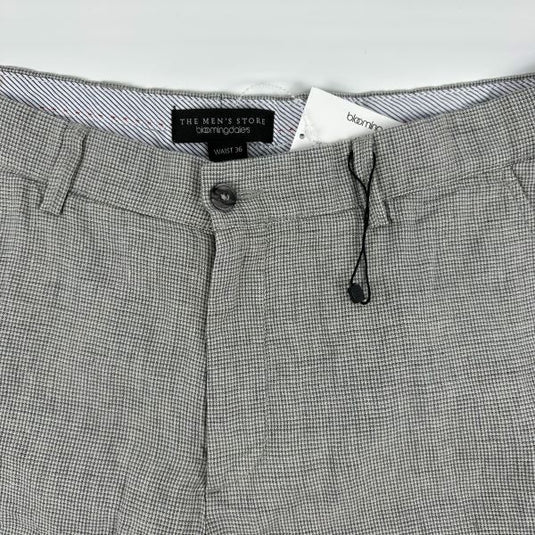 Translation missing: en.The Men's Store at Major Dept Store Linen Micro-Houndstooth Sport Shorts Grey-36