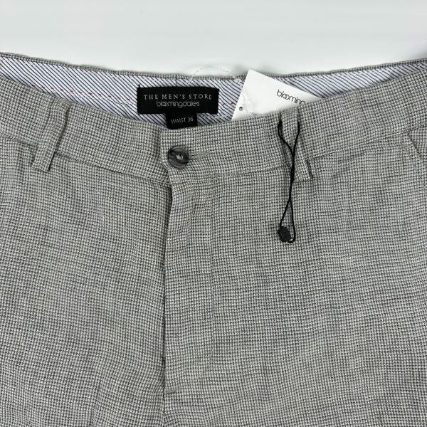 Translation missing: en.The Men's Store at Major Dept Store Linen Micro-Houndstooth Sport Shorts Grey-36