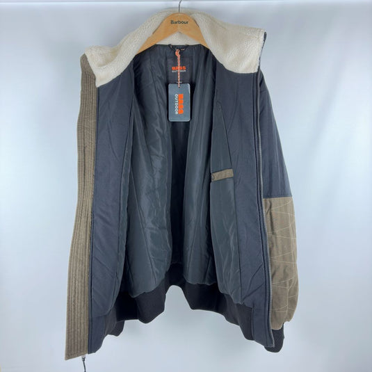 Translation missing: en.Bass Outdoor Men's Mixed-Media Full-Zip Bomber Jacket - Antique White Multi-XL