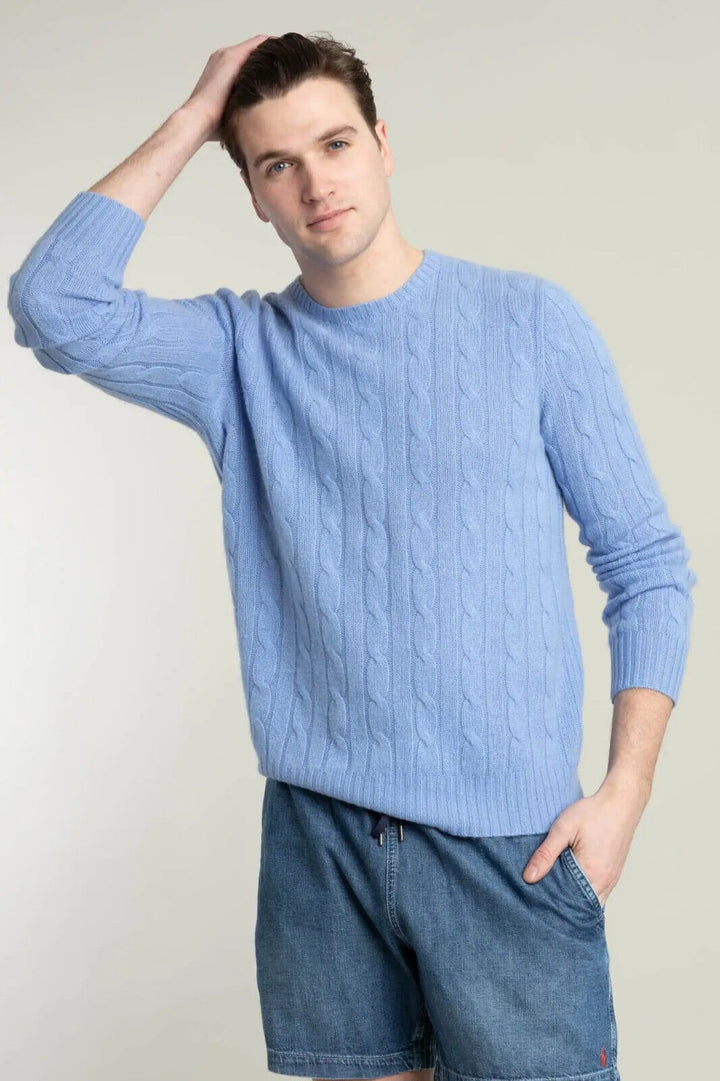 Translation missing: en.Polo Ralph Lauren Men's Cable-Knit Cashmere Sweater in Litchfield Blue-2XL