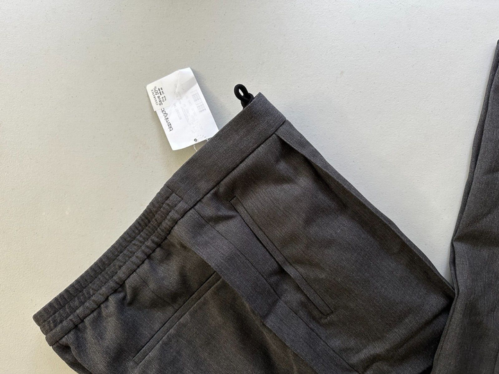 Translation missing: en.Boss Men's Hesten Peyson Straight FitVirgin Wool Pants Grey-Unfinished Hem-36R