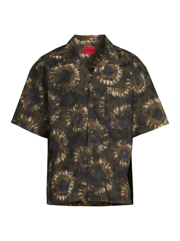 Translation missing: en.Hugo Men's Egeeno Oversized Sunflower Camp Shirt in Open Green-Large