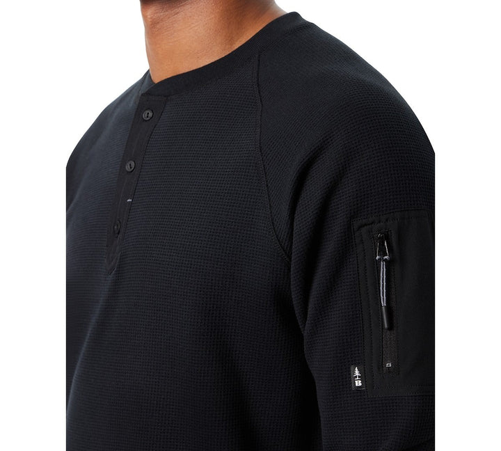Translation missing: en.Bass Outdoor Henley T-Shirt Men's Large Black Relaxed Fit Performance Thermal