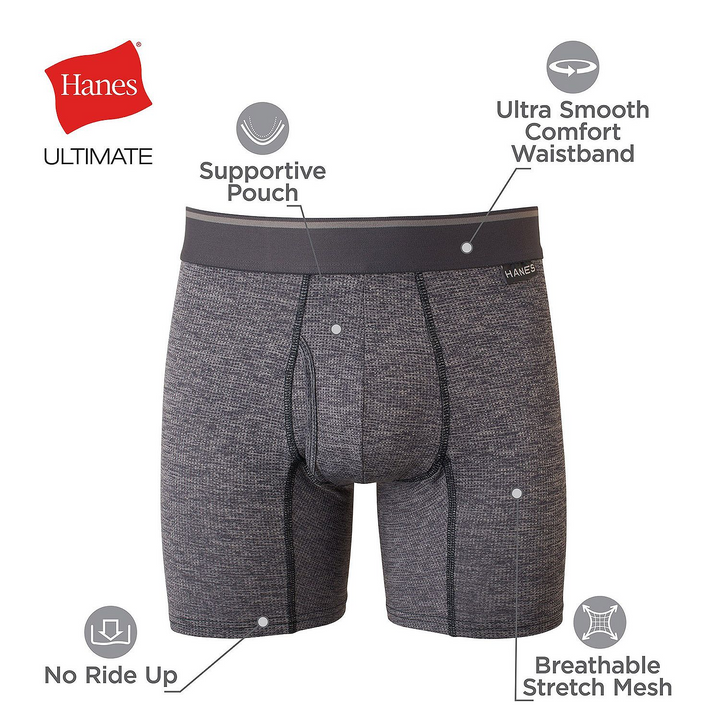 Translation missing: en.Hanes Men's Ultimate 3pk. ComfortFlex Stretch Boxer Briefs Multi-Small 28-30W