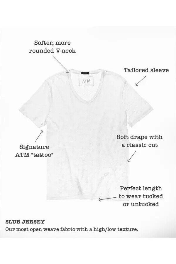 Translation missing: en.Atm Anthony Thomas Melillo Men's Slub Jersey V-Neck Tee in Jade-2XL