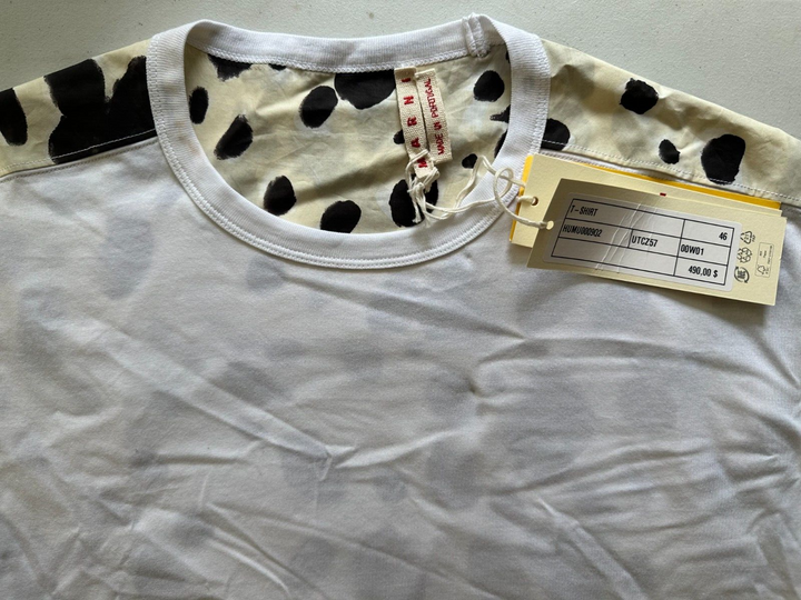 Translation missing: en.Marni Men's Animal-Print Organic Cotton T-Shirt Lily White-EU 46 US Small