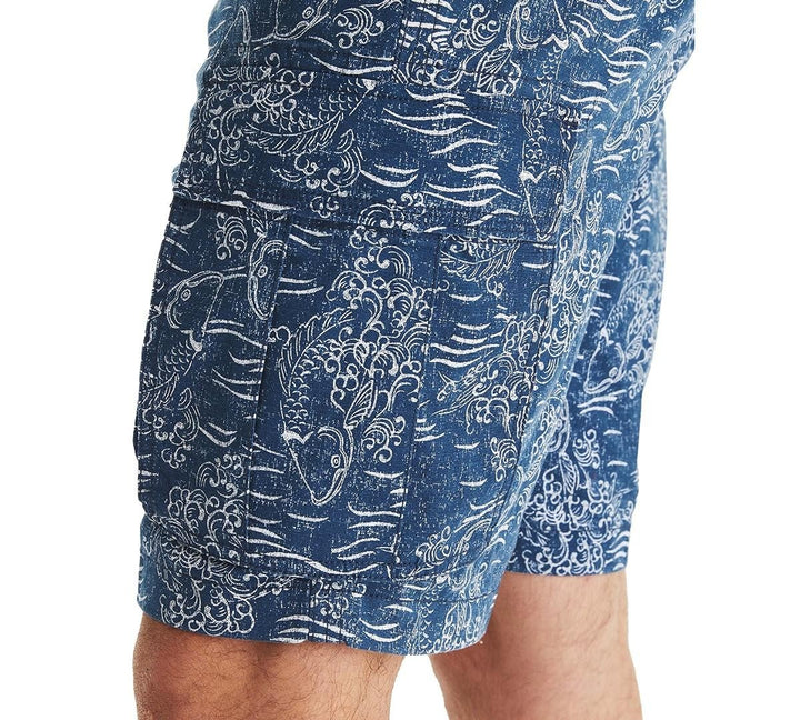Translation missing: en.Nautica Men's Relaxed Fit Koi Print 9.5in Cargo Shorts - Lapis Blue-32