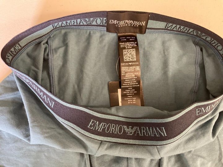 Translation missing: en.Emporio Armani Stretch Cotton Boxer Briefs &amp; Monogram Trunks Blue-Small