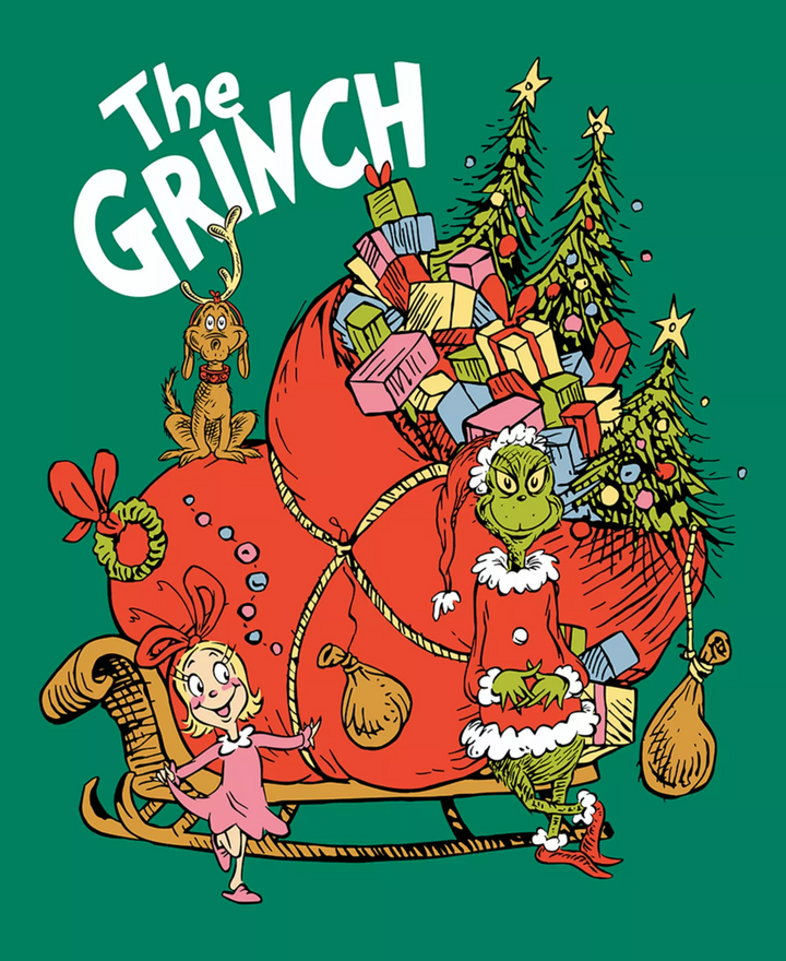Translation missing: en.Hybrid Apparel Men's Grinch Sleigh Crewneck T-Shirt - Turf Green-Size Large