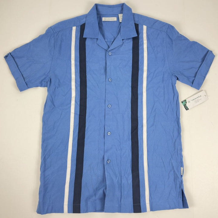 Translation missing: en.Cubavera Men's Classic Fit Tri-Color Camp Shirt - Federal Blue-Small