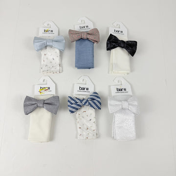 Translation missing: en.Bar III Men's Textured Bow Tie &amp; Pocket Square Set Wedding Formal Volume Pricing