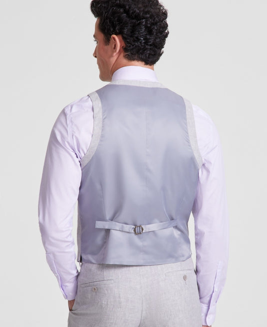 Translation missing: en.Bar III Men's Slim Fit Linen Suit Vest in Gray-XL 44-46R