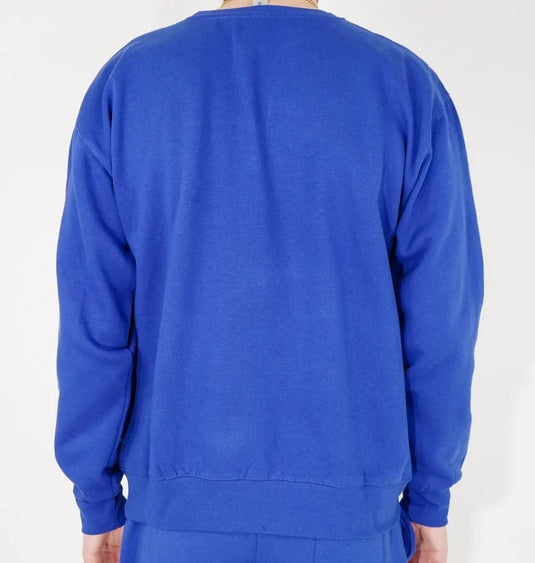 Translation missing: en.COTTON ON Mens Oversized Crew Neck Fleece Sweatshirt Royal Blue-Large