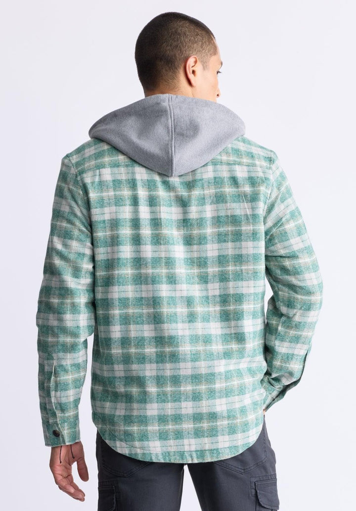 Translation missing: en.Buffalo David Men's Jakeim Plaid Flannel Hooded Shirt-Jacket Rain Forest-Large