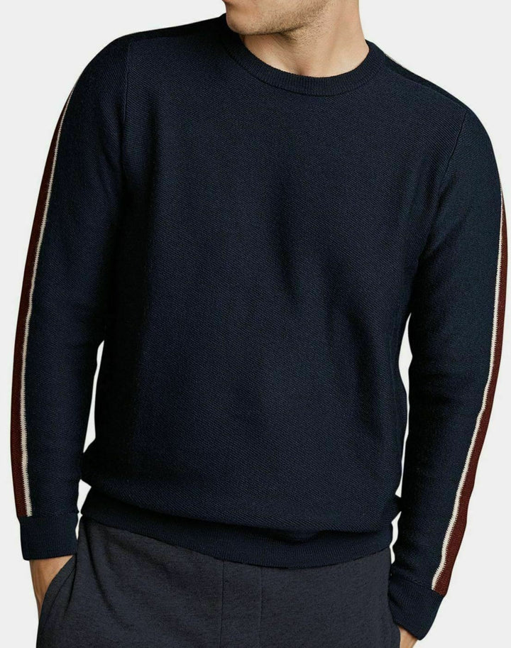 Translation missing: en.Velvet by Graham &amp; Spencer Wool Blend Tad Crewneck Sweater Navy-Size XL