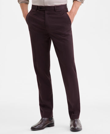 Translation missing: en.Calvin Klein Men's Slim-Fit Wool-Blend Suit Pants Stretch Burgundy - 34W x 34L
