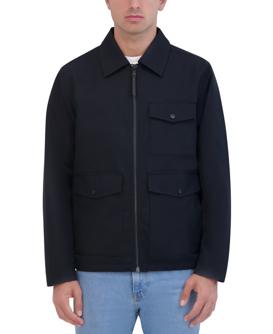 Translation missing: en.Robert Graham Men's Lightweight Textured Poly Utility Jacket Black-Small