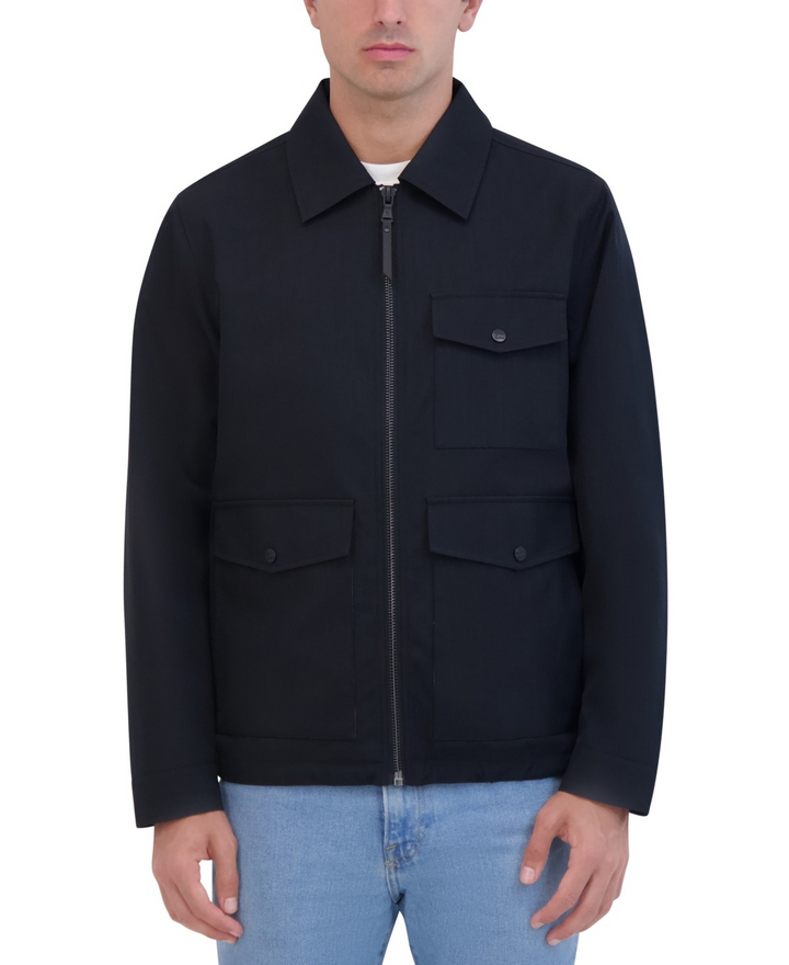 Translation missing: en.Robert Graham Men's Lightweight Textured Poly Utility Jacket Black-Small
