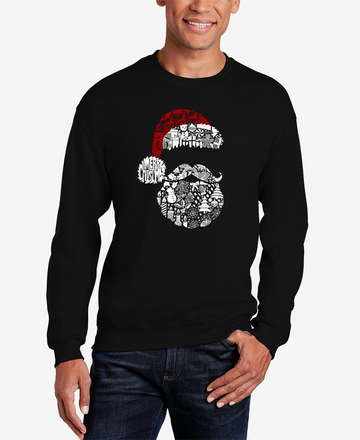 Translation missing: en.La Pop Art Men's Santa Pics Word Art Crewneck Sweatshirt Black-Large