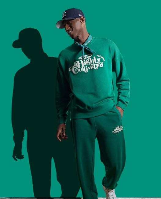 Translation missing: en.AGTAWH Men's Highly Cultivated Crewneck Sweatshirt Green Size XL French Terry