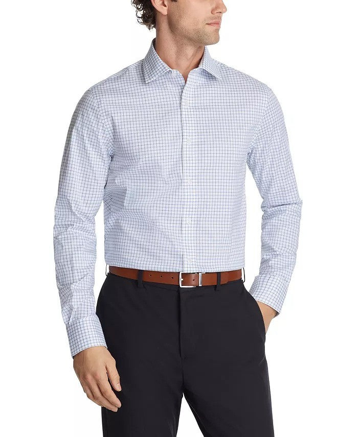 Translation missing: en.Tommy Hilfiger Men's Th Flex Regular-Fit Stretch Dress Shirt Blue-14.5 32/33