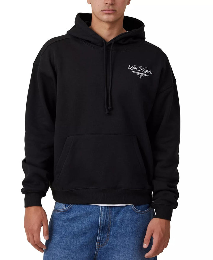 Translation missing: en.Cotton On Men Relax Box Fit Graphic Hoodie Black Size Large Pavillion Resort