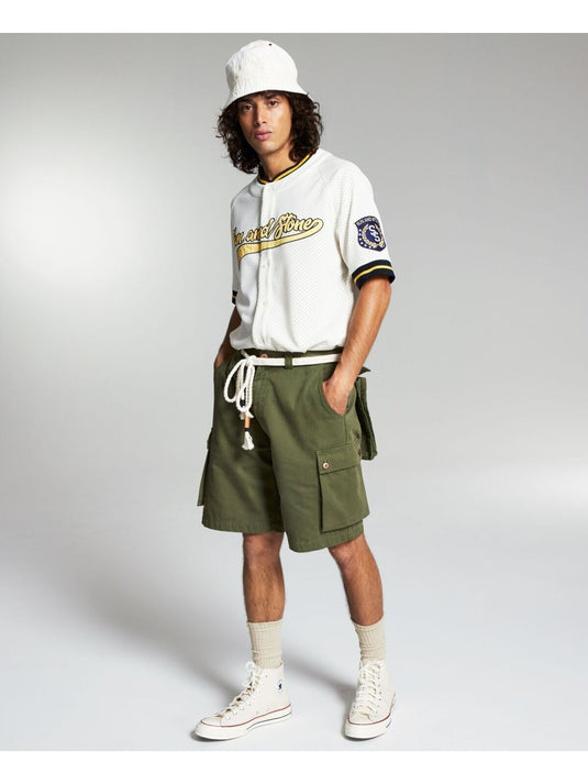 Translation missing: en.Sun + Stone Mens Ouigi Theodore Cargo Shorts in Ivy Green-Size 34