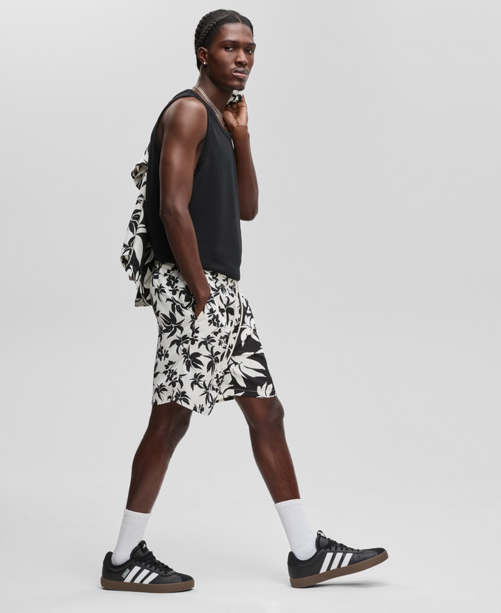 Translation missing: en.Mode of One Men's Palm Reverse Splicing Pull-On Shorts Relaxed Fit Black Multi-S