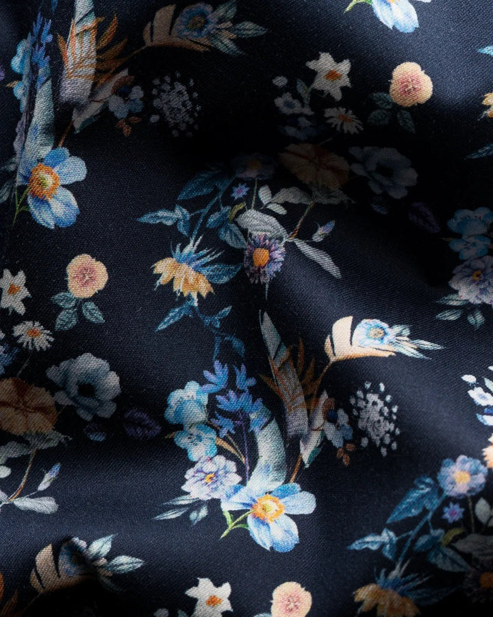 Translation missing: en.Eton Men's Men's Contemporary Fit Floral Print Twill Shirt Navy- EU44 US 17.5