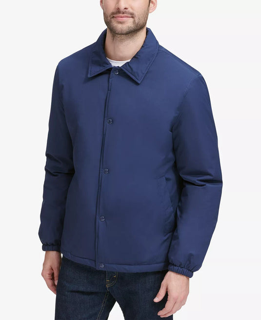 Translation missing: en.Cole Haan Men's Coaches Jacket with Sherpa-Fleece Lining in India Ink Blue-Small
