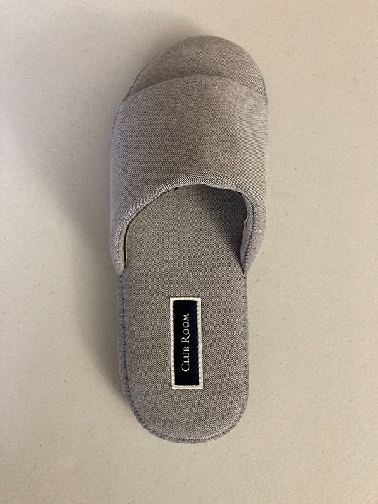 Translation missing: en.Club Room Men's Cushioned Bed Slides in Chambray Stipes-Small 6-7